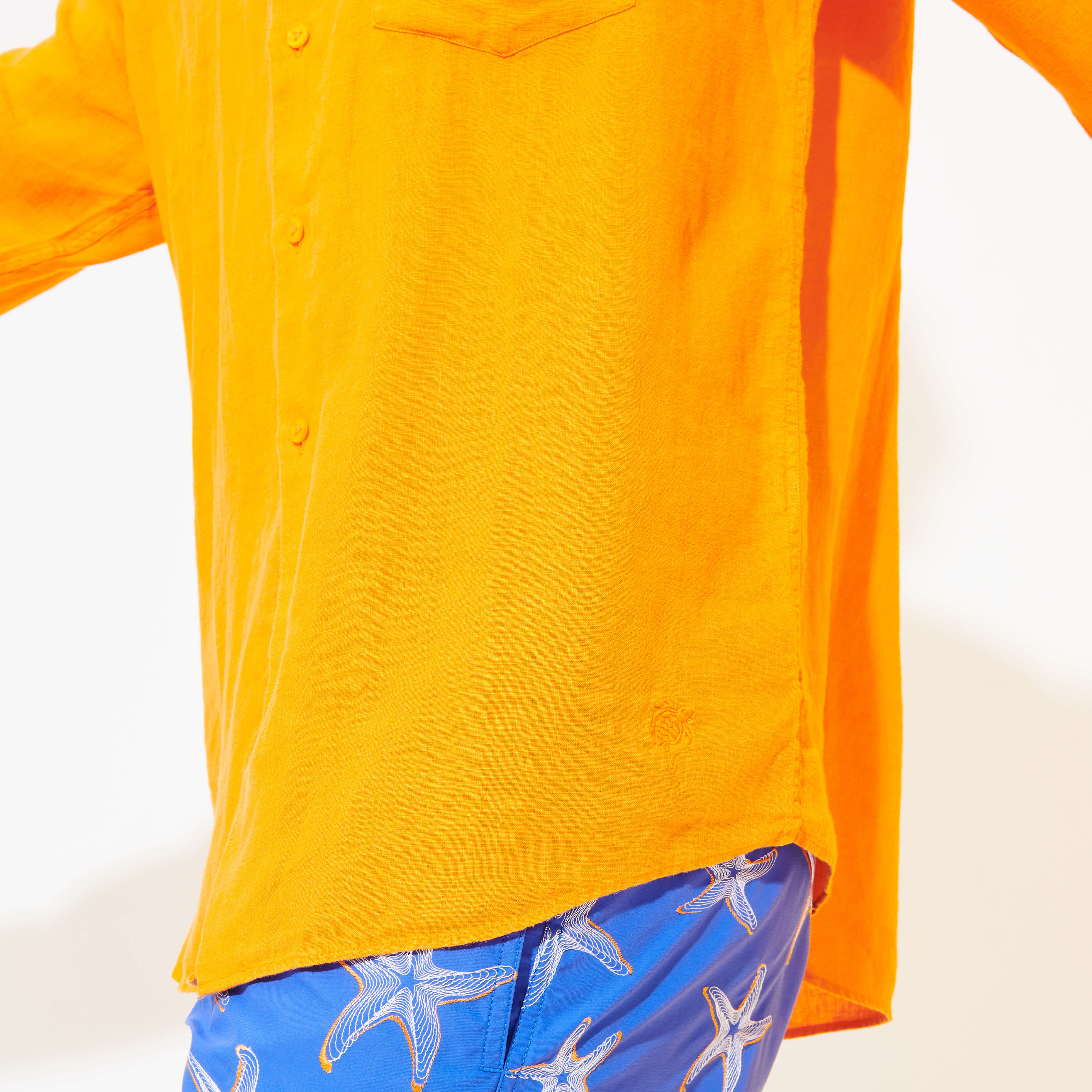 Chemise en lin homme unie