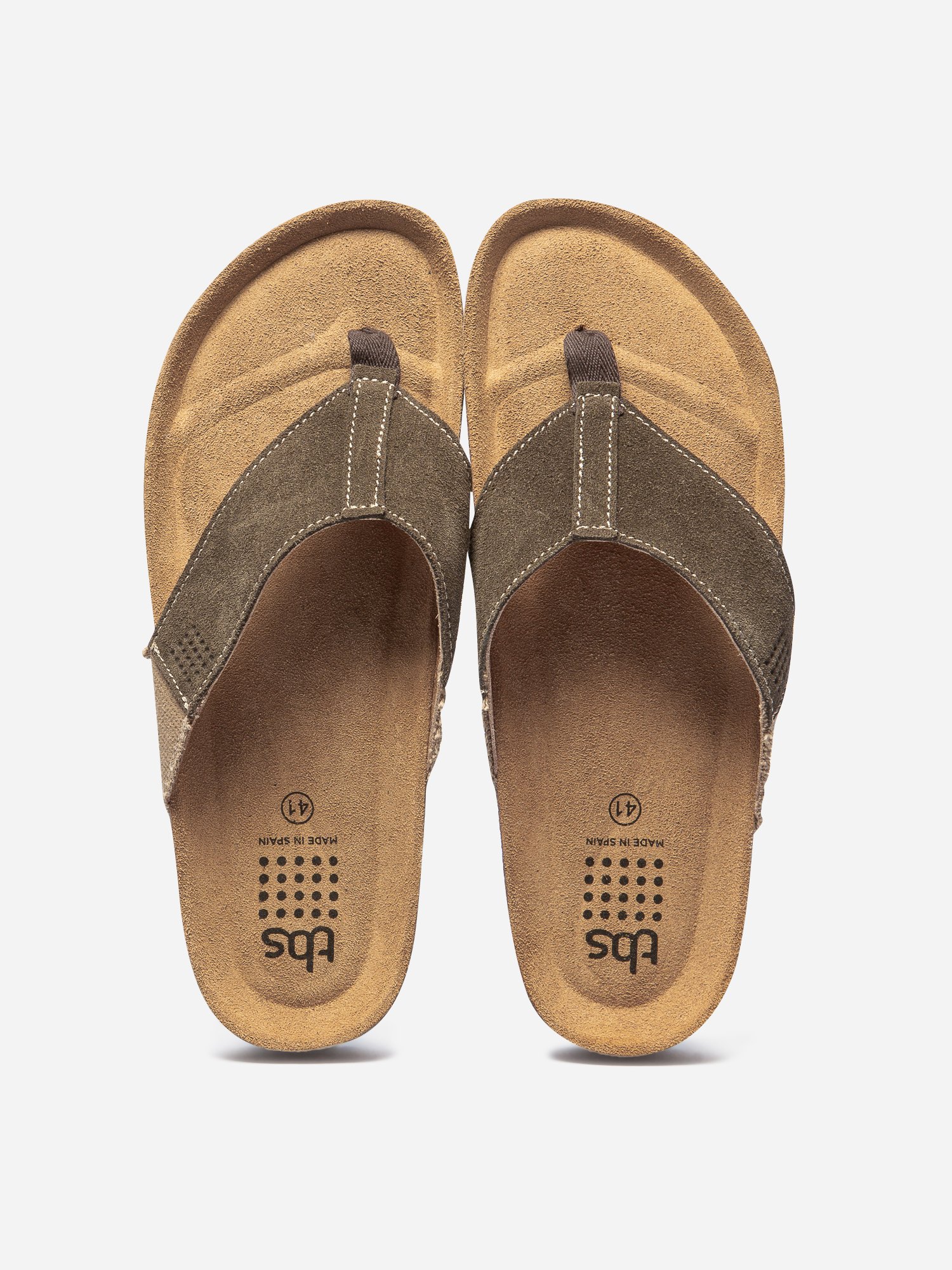 Tongs Homme Très Confort Mix Matières Kaki