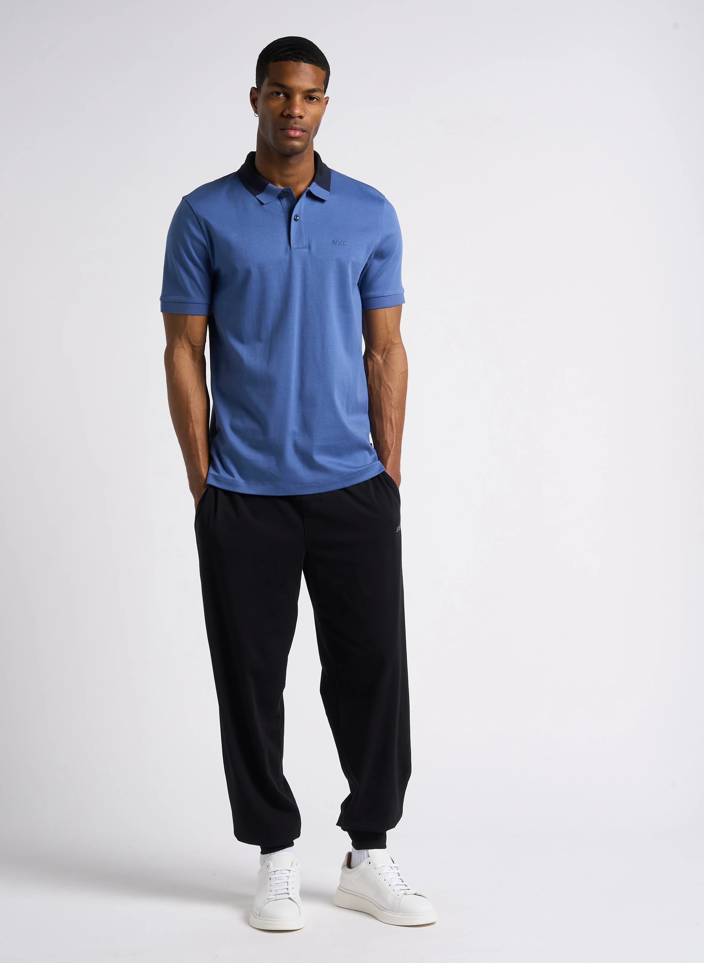 Jogging droit en coton | Noir