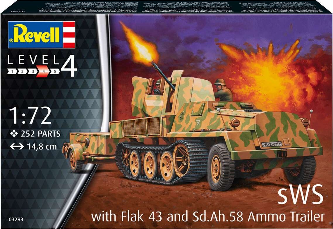 Revell - Sws With Flak 43 Tank Byggesæt - 1:72 - Level 4 - 03293