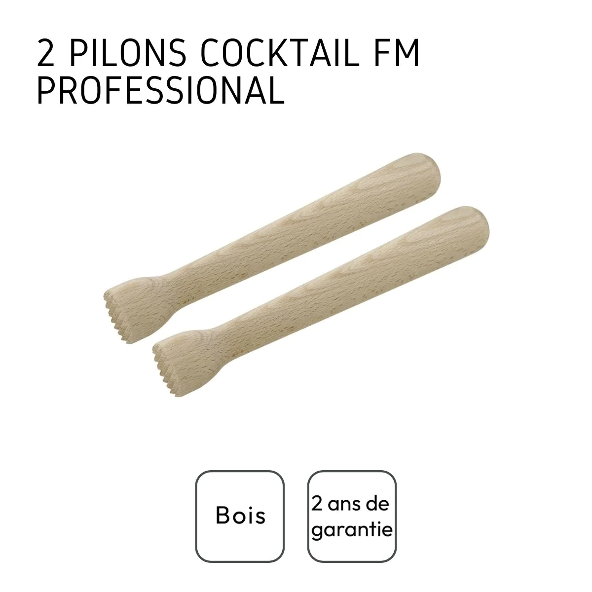 Lot de 2 pilons cocktail en bois FM Professional