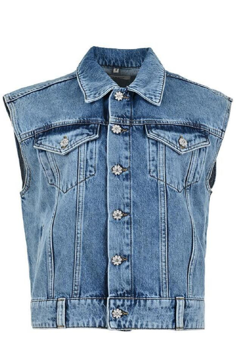Dnm pure blauwe dames gilet