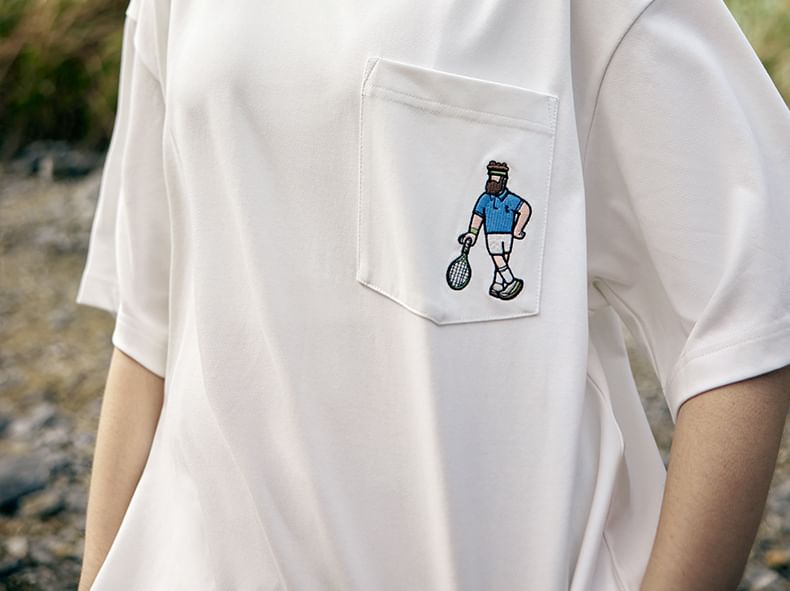 Newin - Snel drogend koel T-shirt met geborduurd zakje