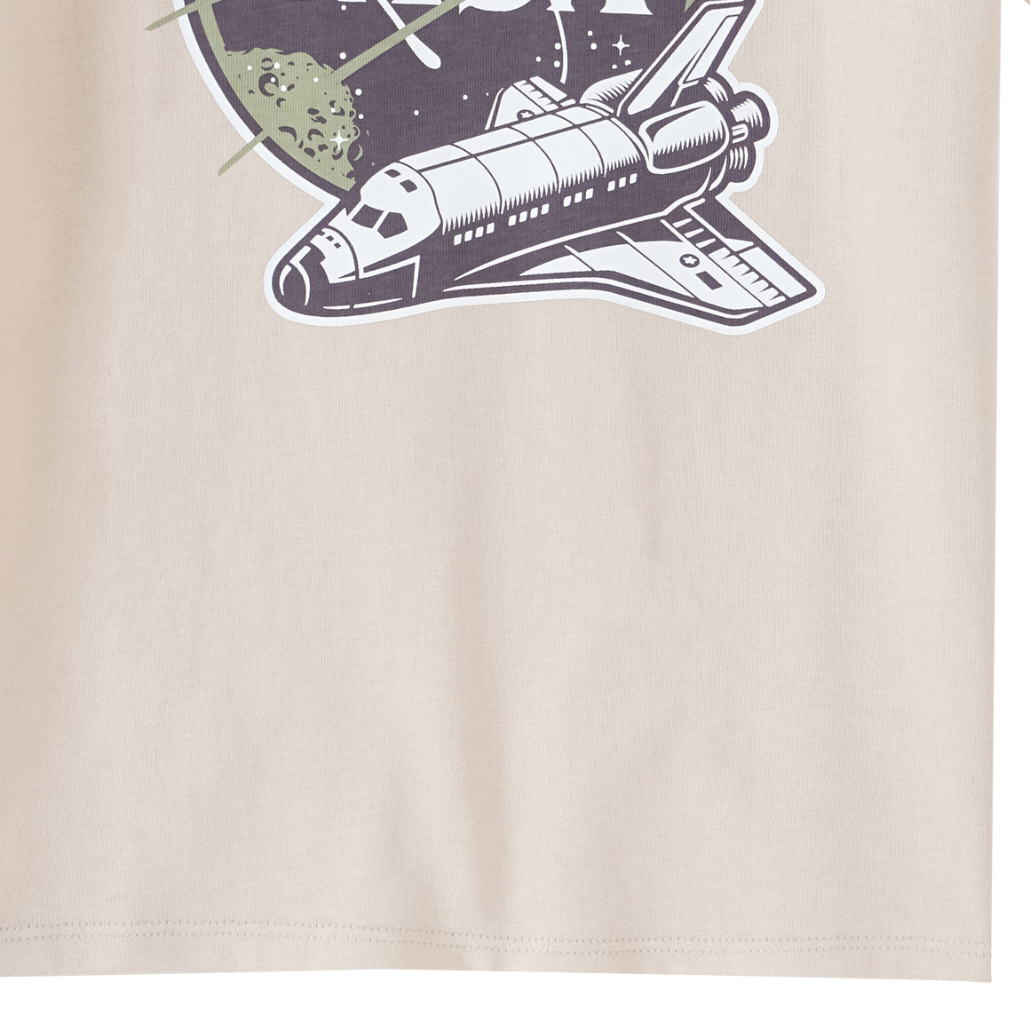 Topolino NASA T-Shirt mit großem Print beige