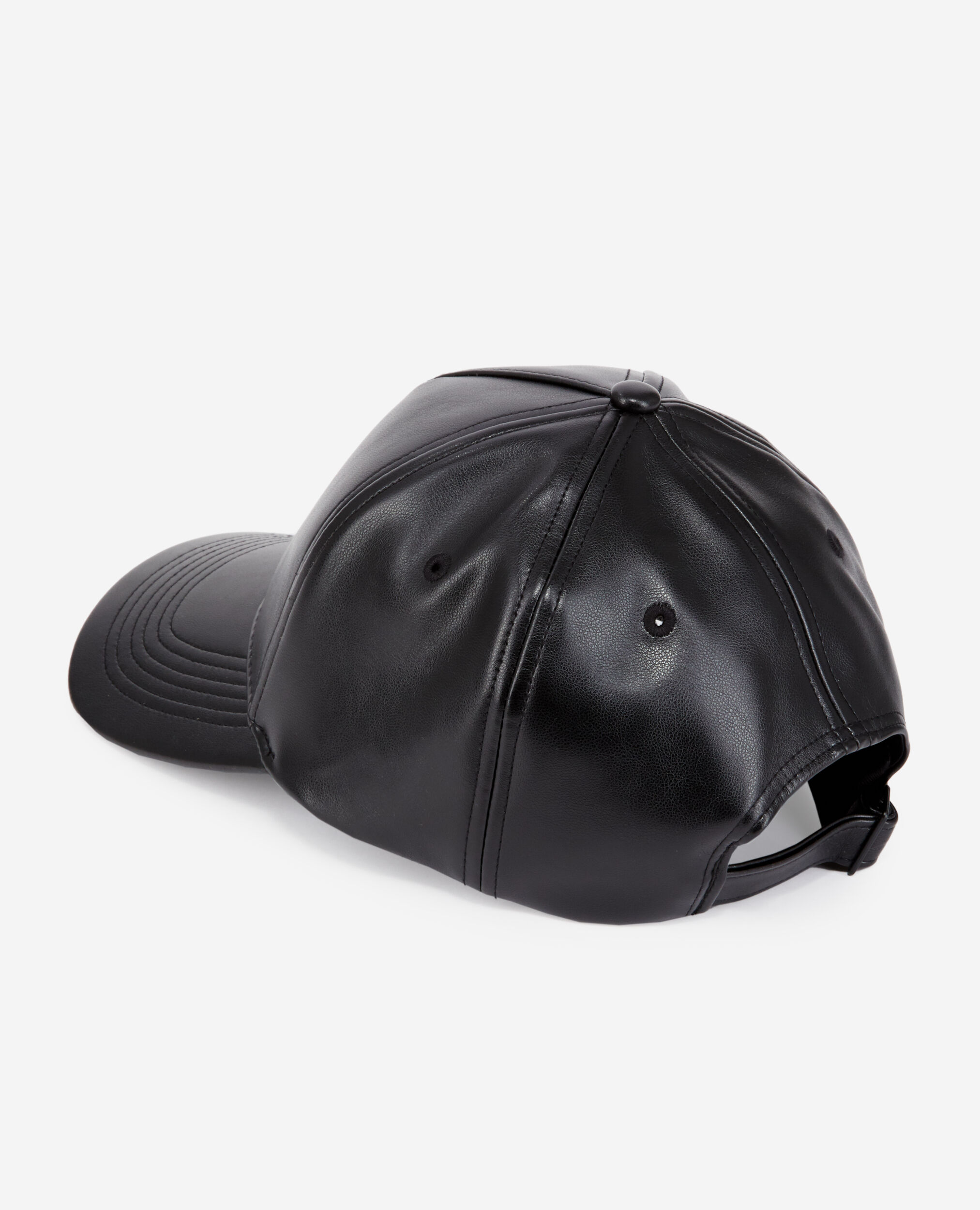 Casquette noire effet cuir