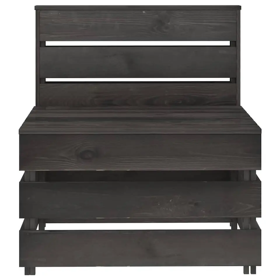 vidaXL - Tuinmiddenbank pallet - Grijs - Geïmpregneerd grenenhout - 60x70x66 cm
