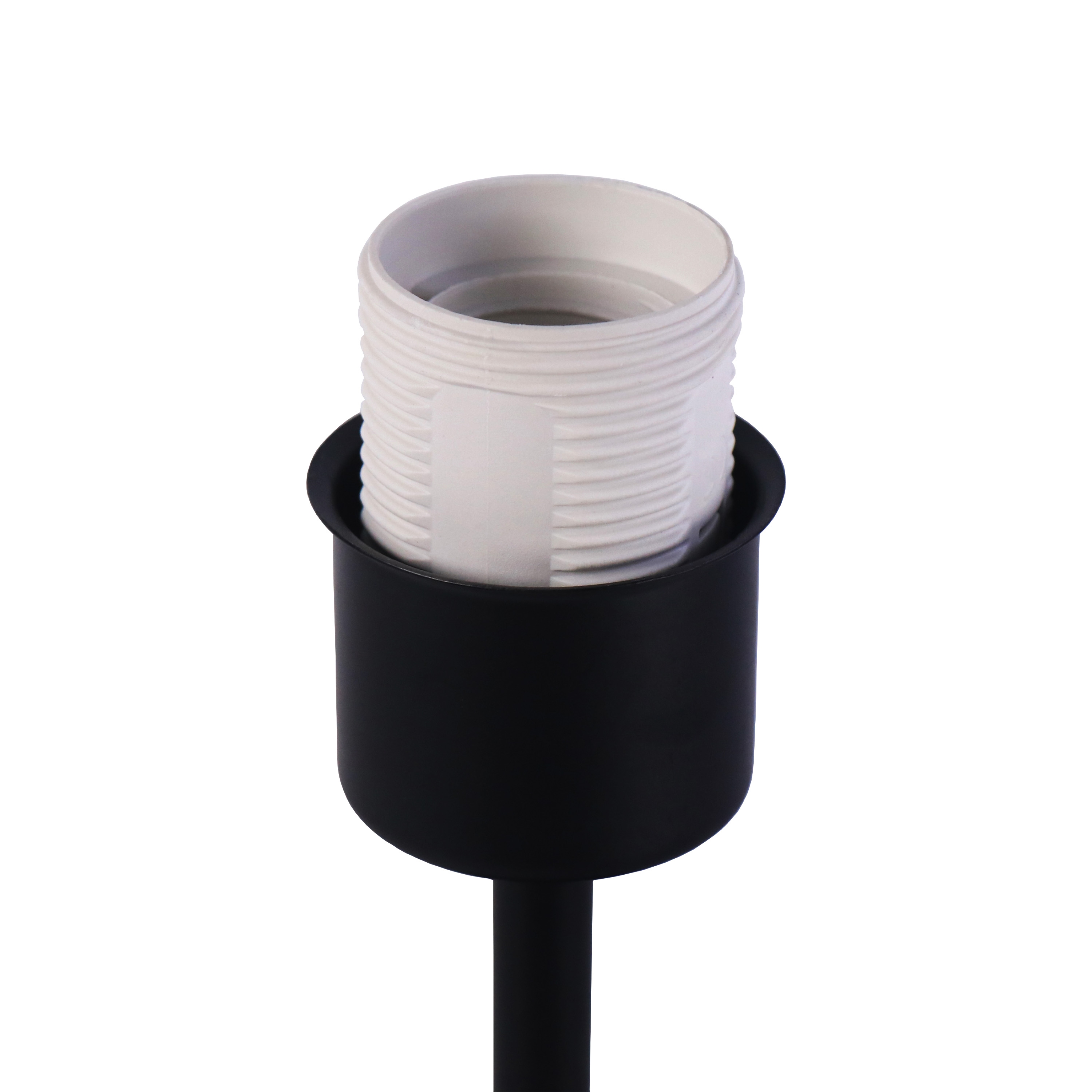 Tischlampe mit Stoffschirm schwarz