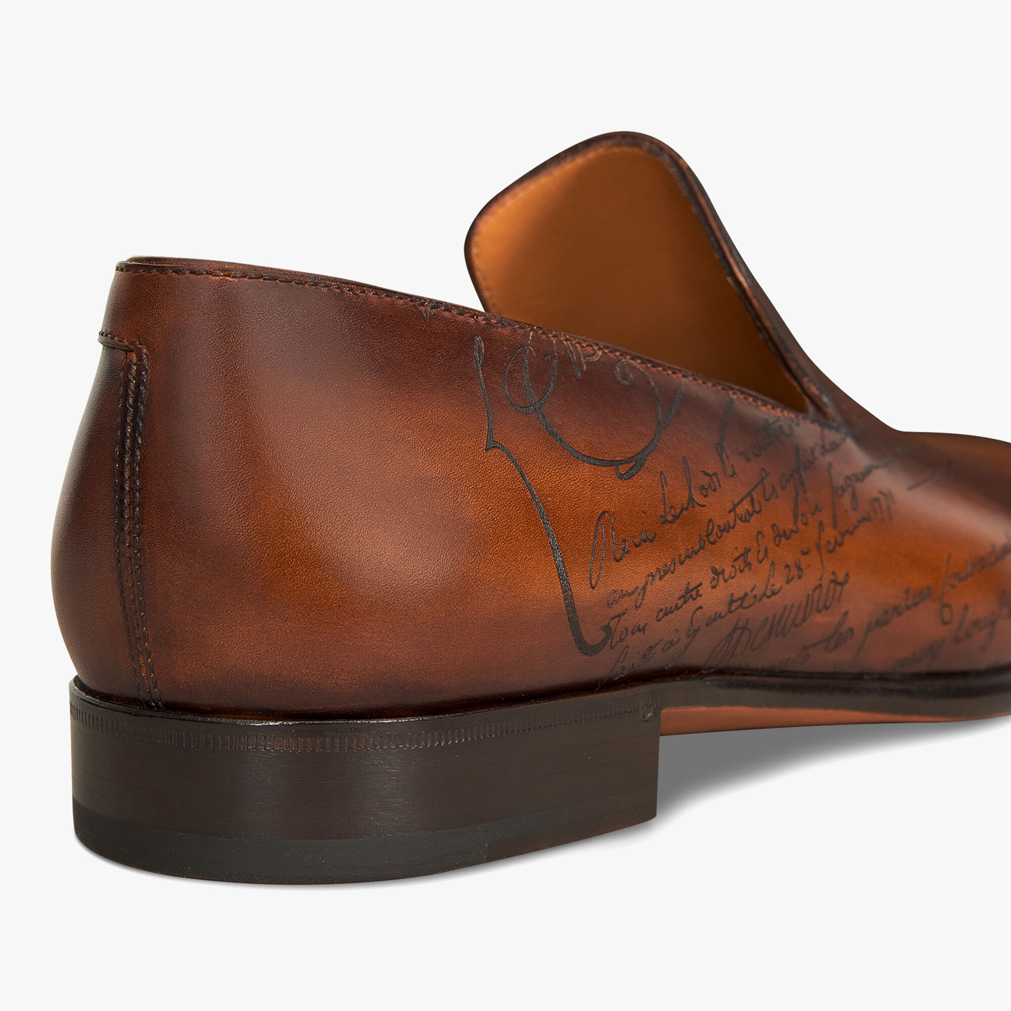 Mocassin Cursive Galet En Cuir Scritto