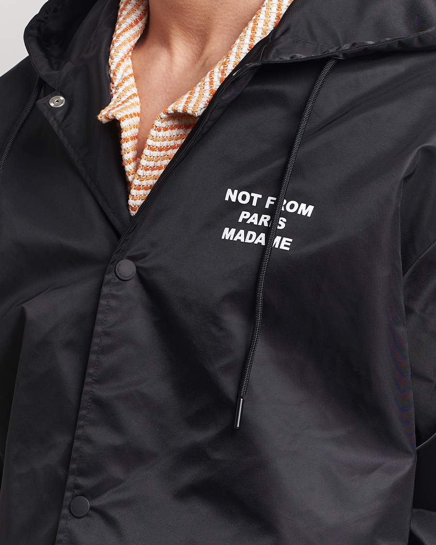 Drôle de Monsieur La Parka Slogan Coat Black