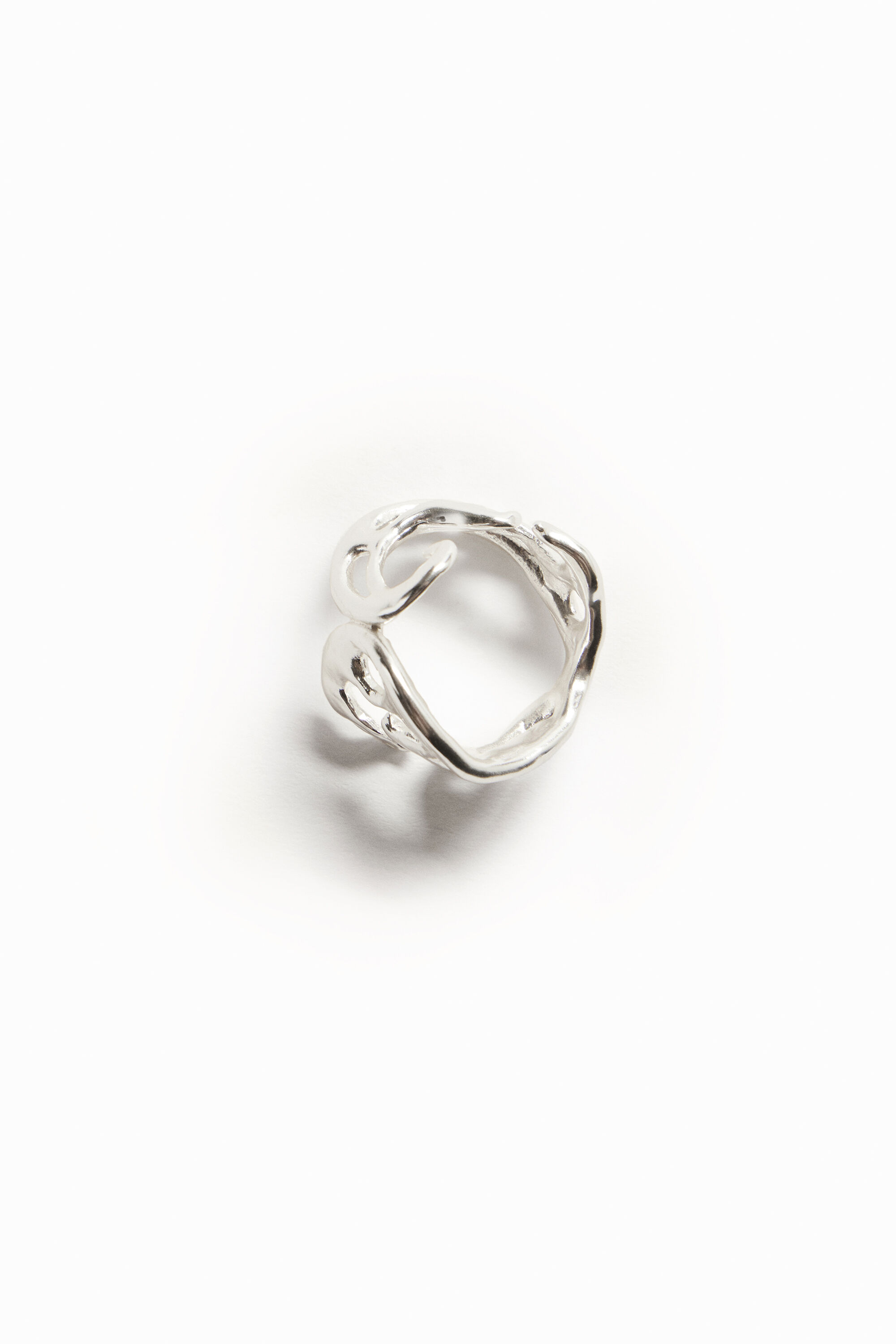 Bague formes organiques plaquée argent Zalio