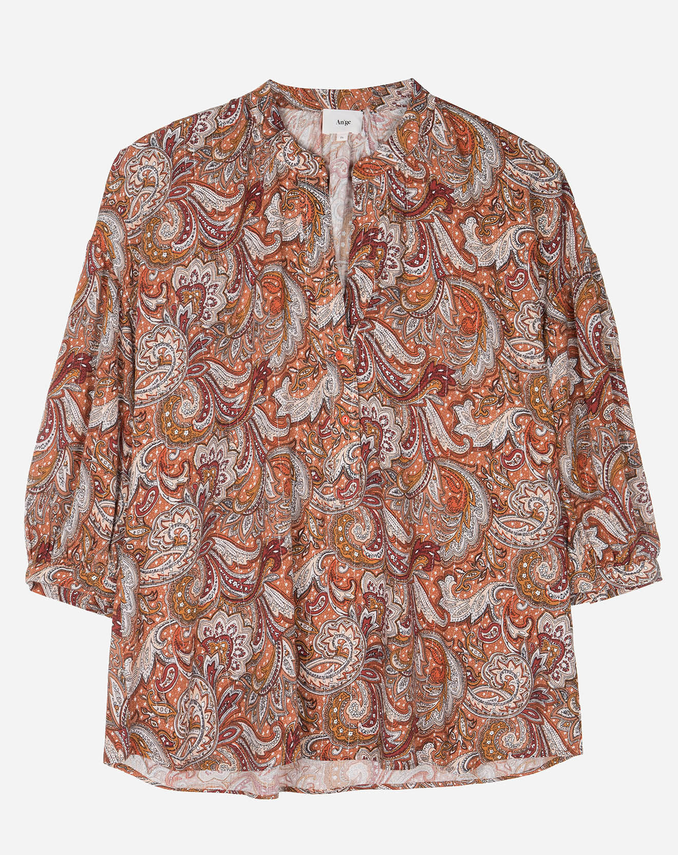 An'ge Blouse Kasta Vl imprimée marron/rouge
