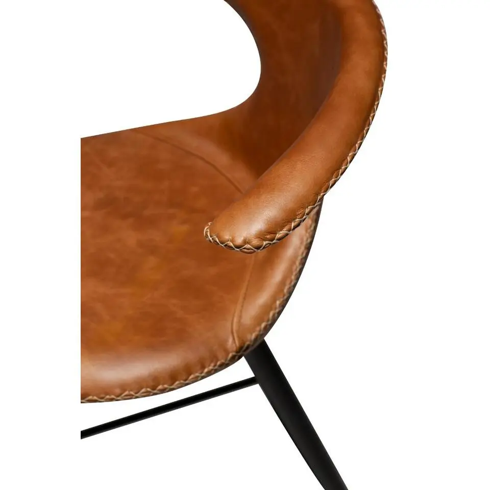 Hioshop Flair Dan-Form counterstoel echt leer bruin