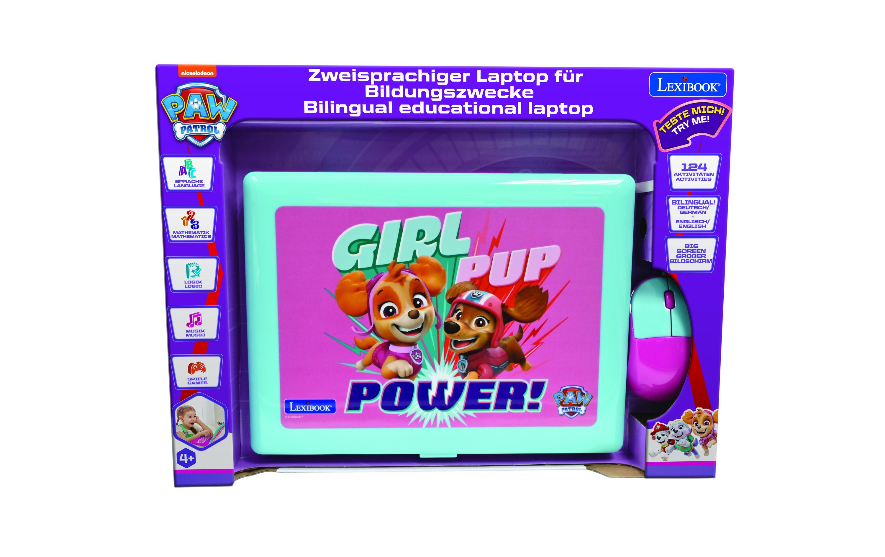 Lern-Laptop Paw Patrol Rosa DE/ ENZweisprachiger Laptop für Bildungszwecke