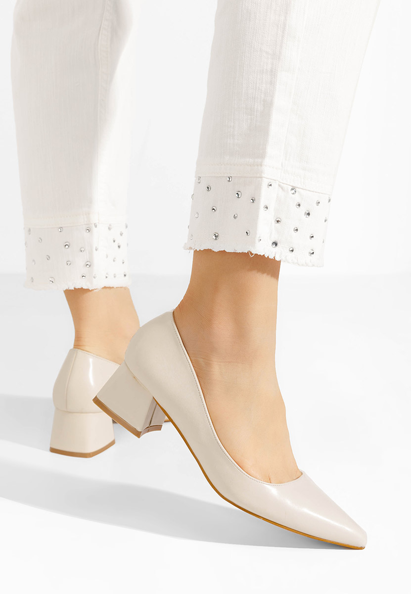 Chaussures à petit talon beige Alleva