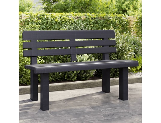VIDAXL - Banc de jardin anthracite 110x52x71 cm polypropylène