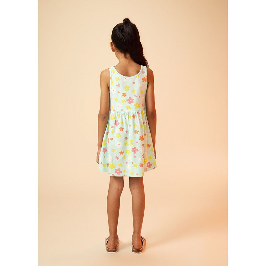 Robe à bretelles imprimé papillons pour fille - Vert