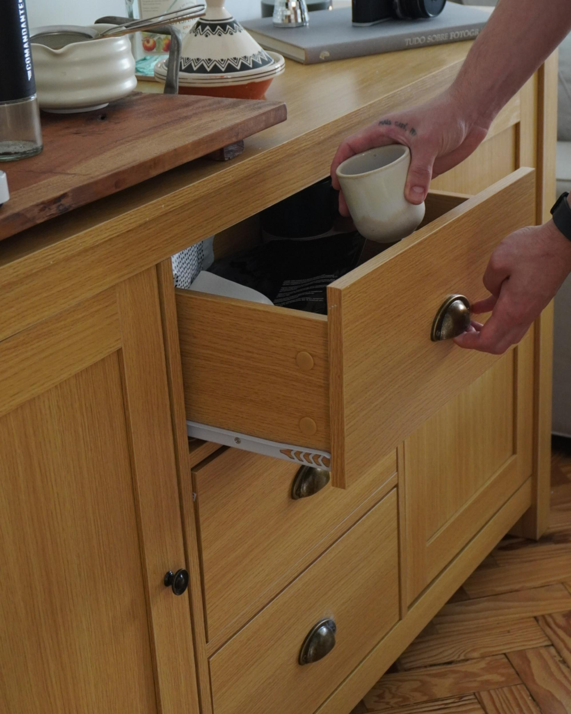 Dressoir met 2 deuren LANSIN Lichtbruin