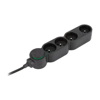 zenitech Home Green - Multiprises avec 4 prises 16A + interupteur - 3680 Watt - 1.5 m cordon - noir
