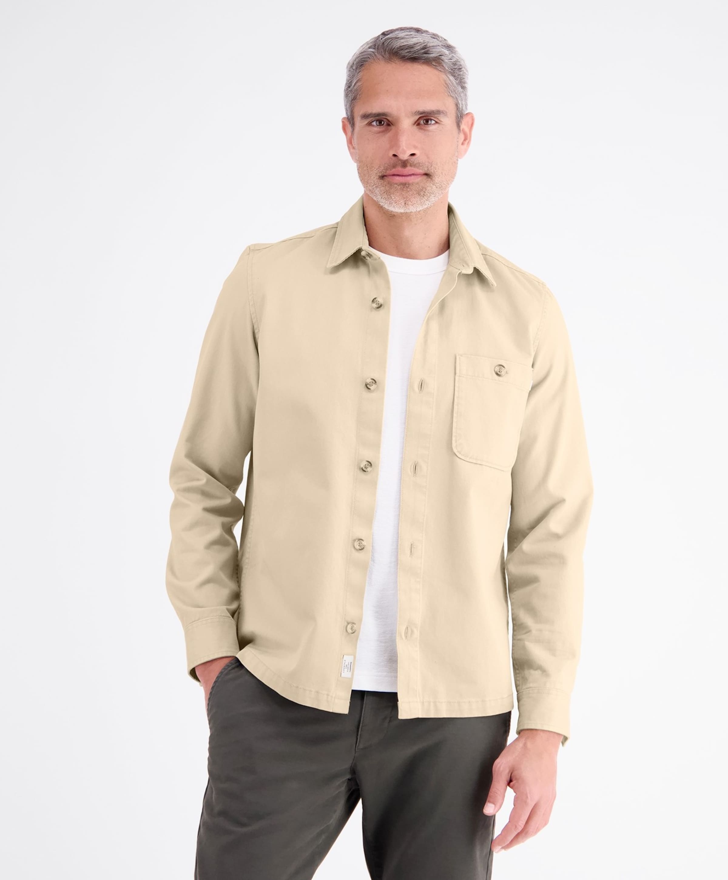 Lerros Heren overhemd lange mouw beige