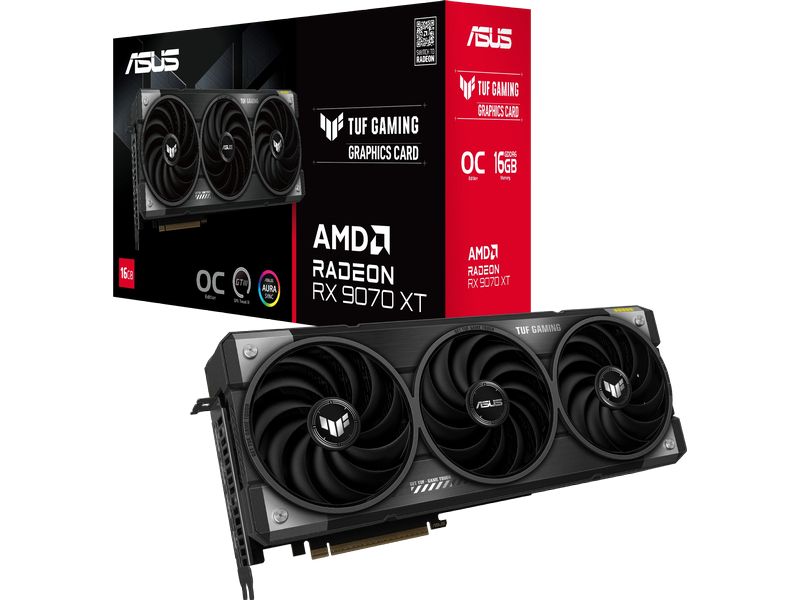 ASUS Grafikkarte TUF Radeon RX 9070 XT OC Edition 16 GB ASUS Grafikkarte mit 16 GB GDDR6 Speicher