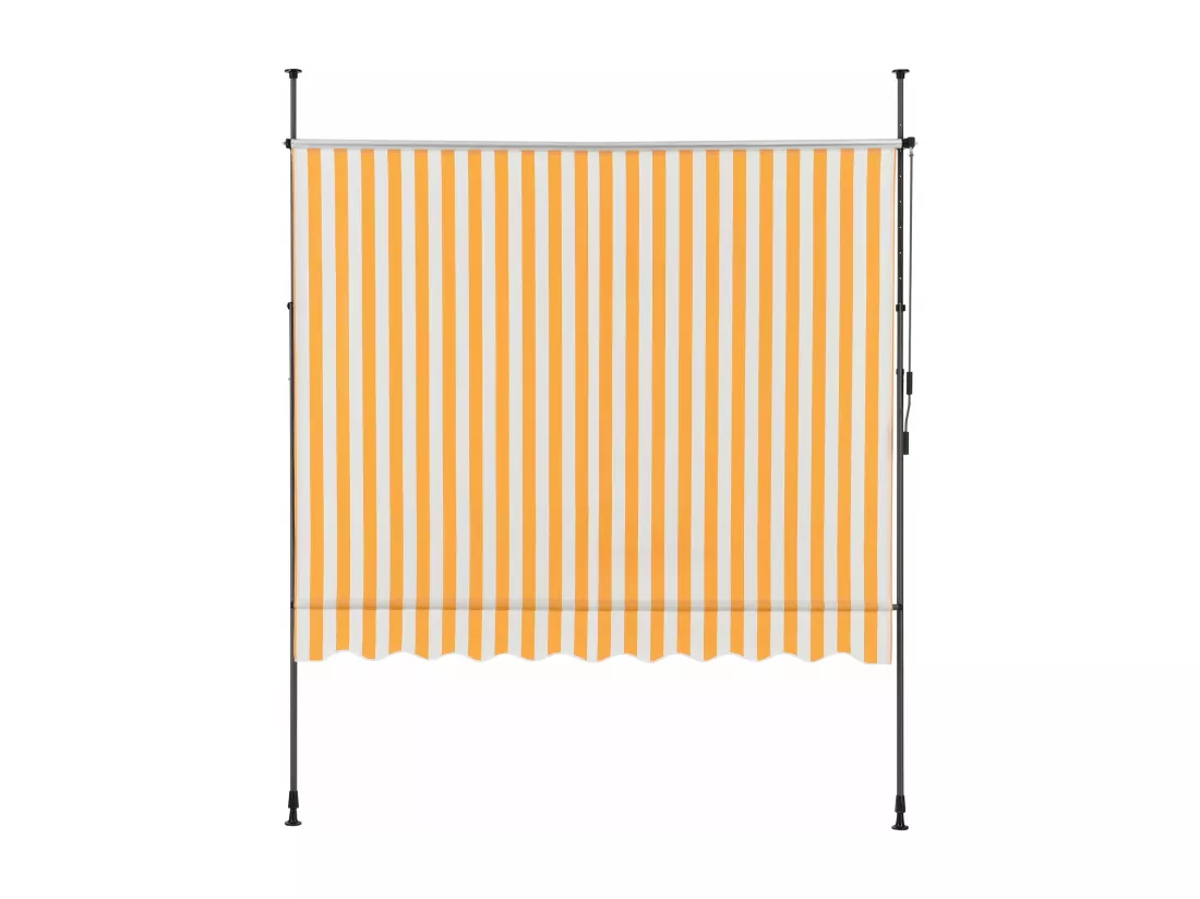 Store banne téléscopique acier blanche 350 x 120 x 200 cm 03_0008340