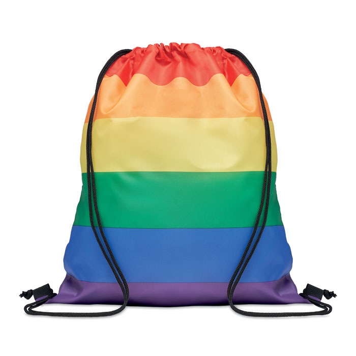 GiftRetail MO6436 - BOW Sac à cordon arc-en-ciel  RPET