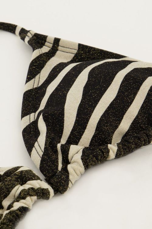 Zwart-witte zebra bikini set triangel met lurex