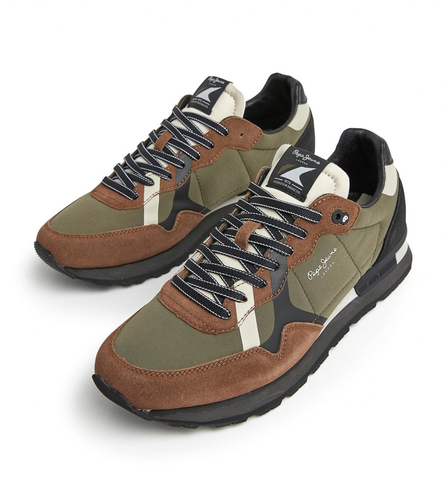 Tênis Pepe Jeans Brit Print M de couro verde