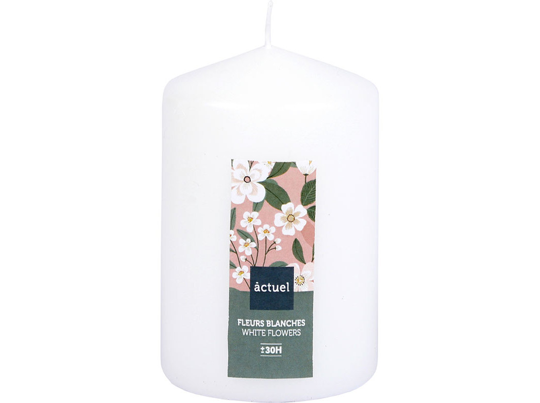 VELA PILAR ACTUEL AROMÁTICA FLORES BRANCAS