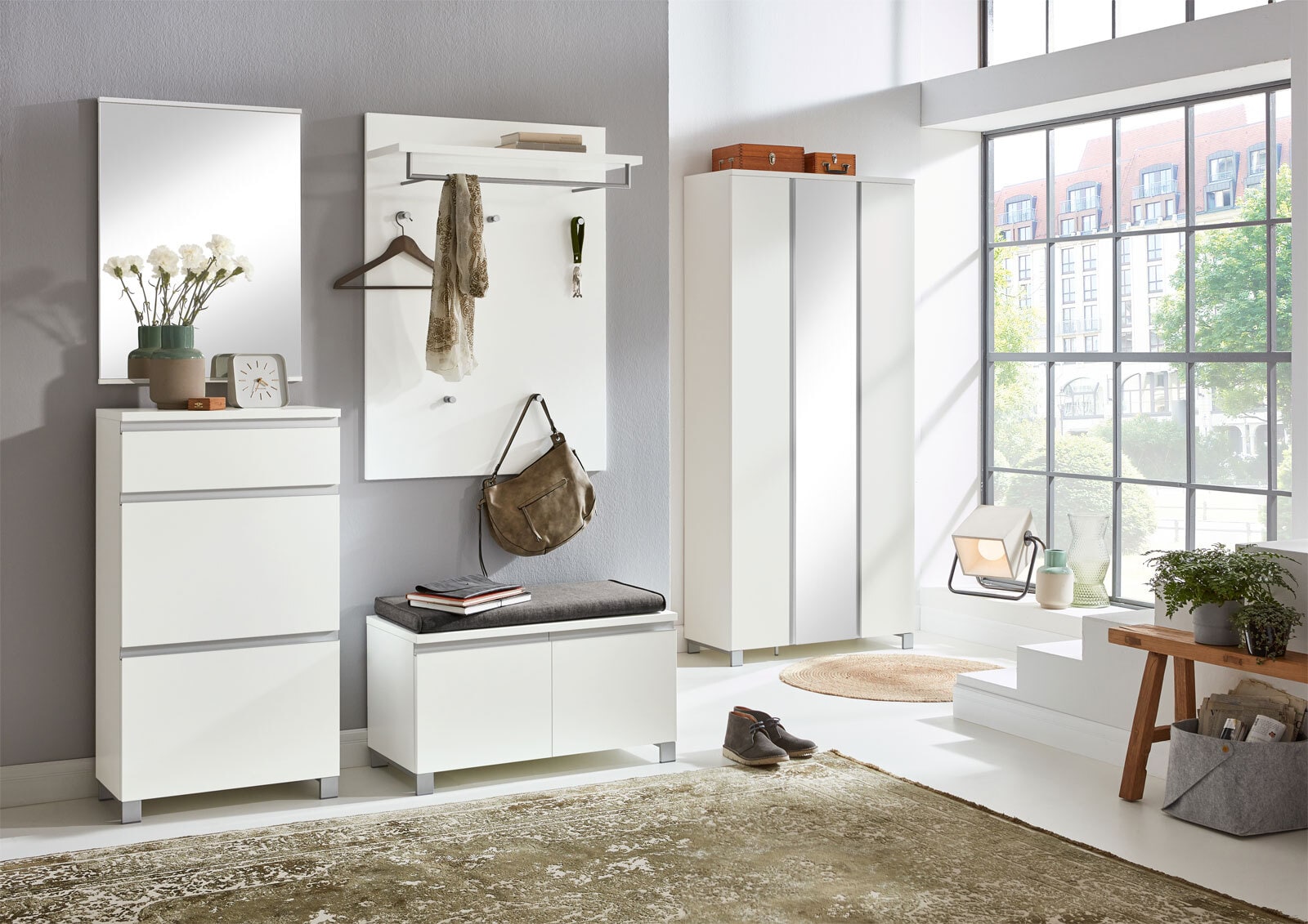 VOSS Garderobenbank SALEA 84 x 45 cm Lack weiß