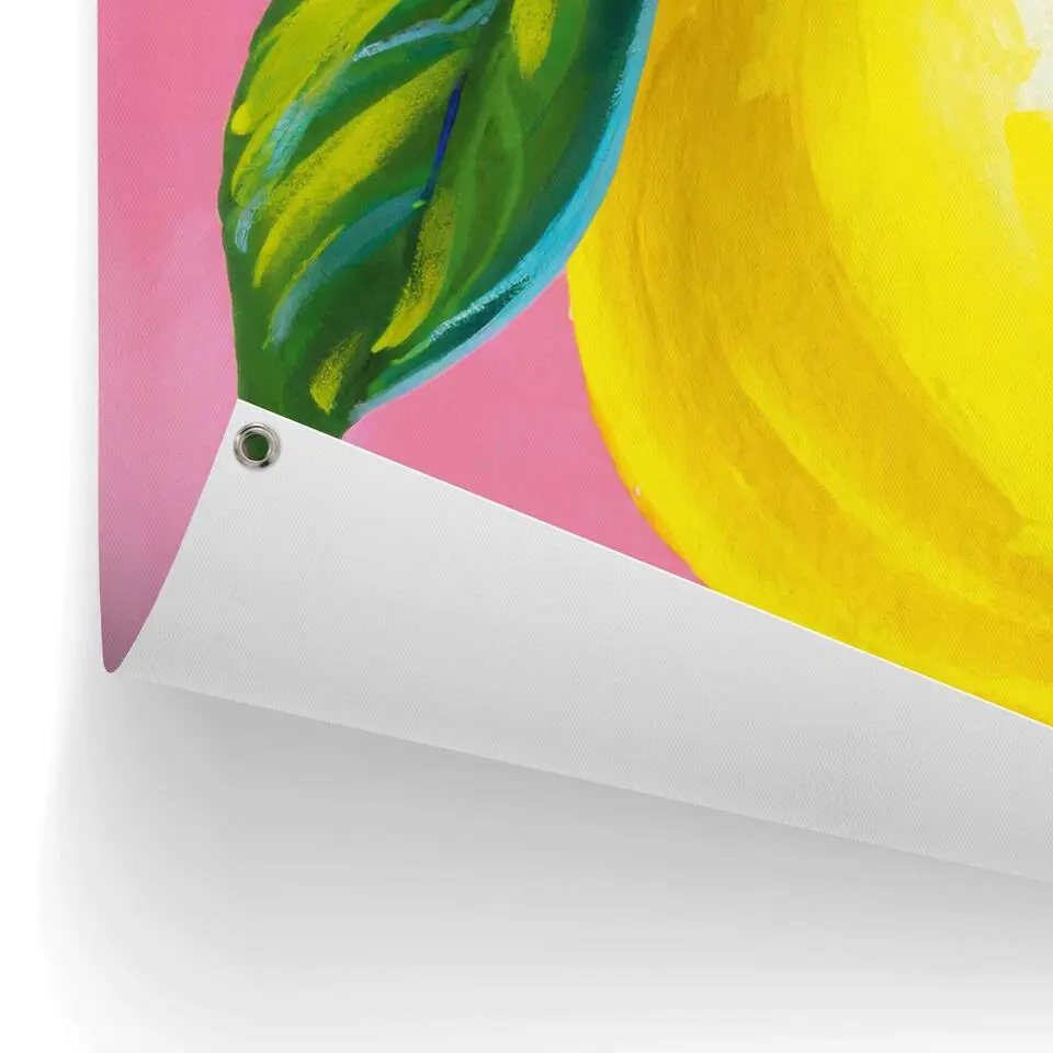Tuinposter Lemon on Pink - 80x60cm - Geel