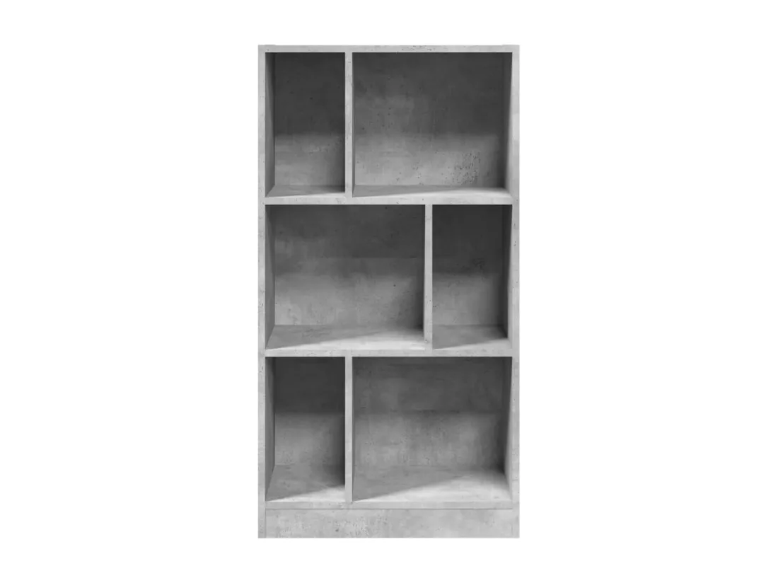 Bibliothèque gris béton 57x28,5x107,5 cm bois d'ingénierie