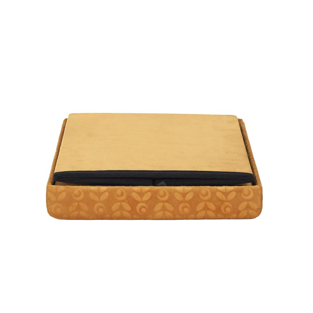 COFFRE POUF PLIABLE RETRO MOUTARDE