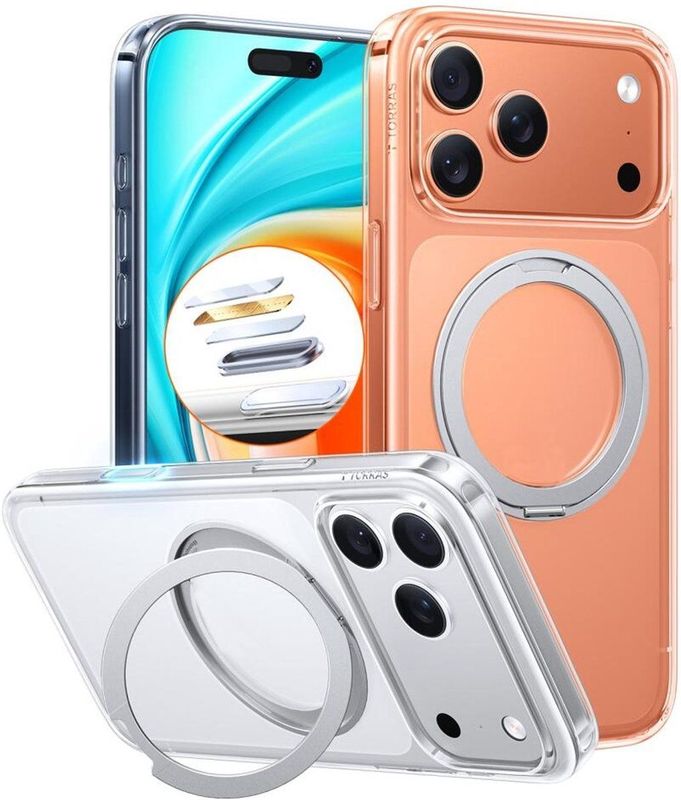 Torras - UPRO Ostand Pro - Smartphonehoes - Transparant - Voor Apple iPhone 17 Pro Max