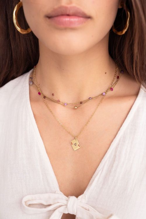 Minimalistische ketting met speelkaart