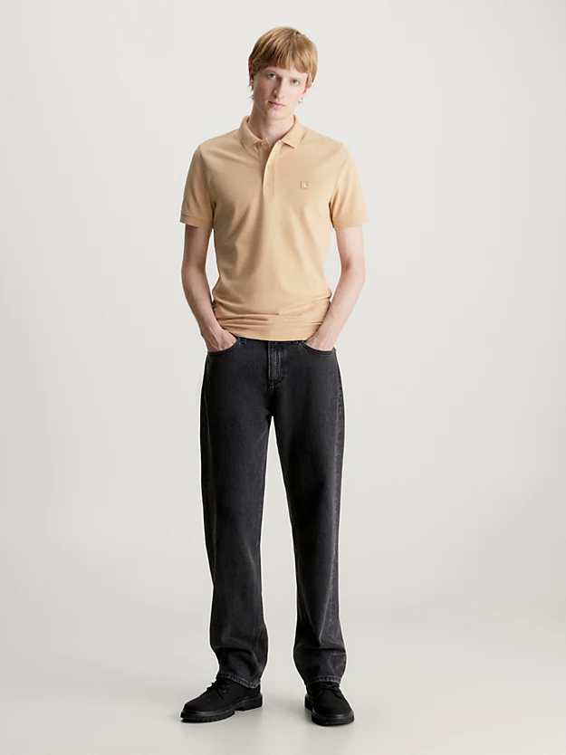 Camisa polo de algodão elástico com modelagem slim