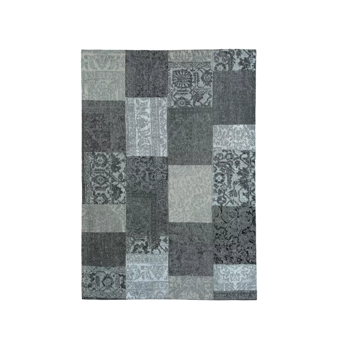 Tapis de salon rectangulaire jacquard (160 x 230 cm) Rishi Noir et gris