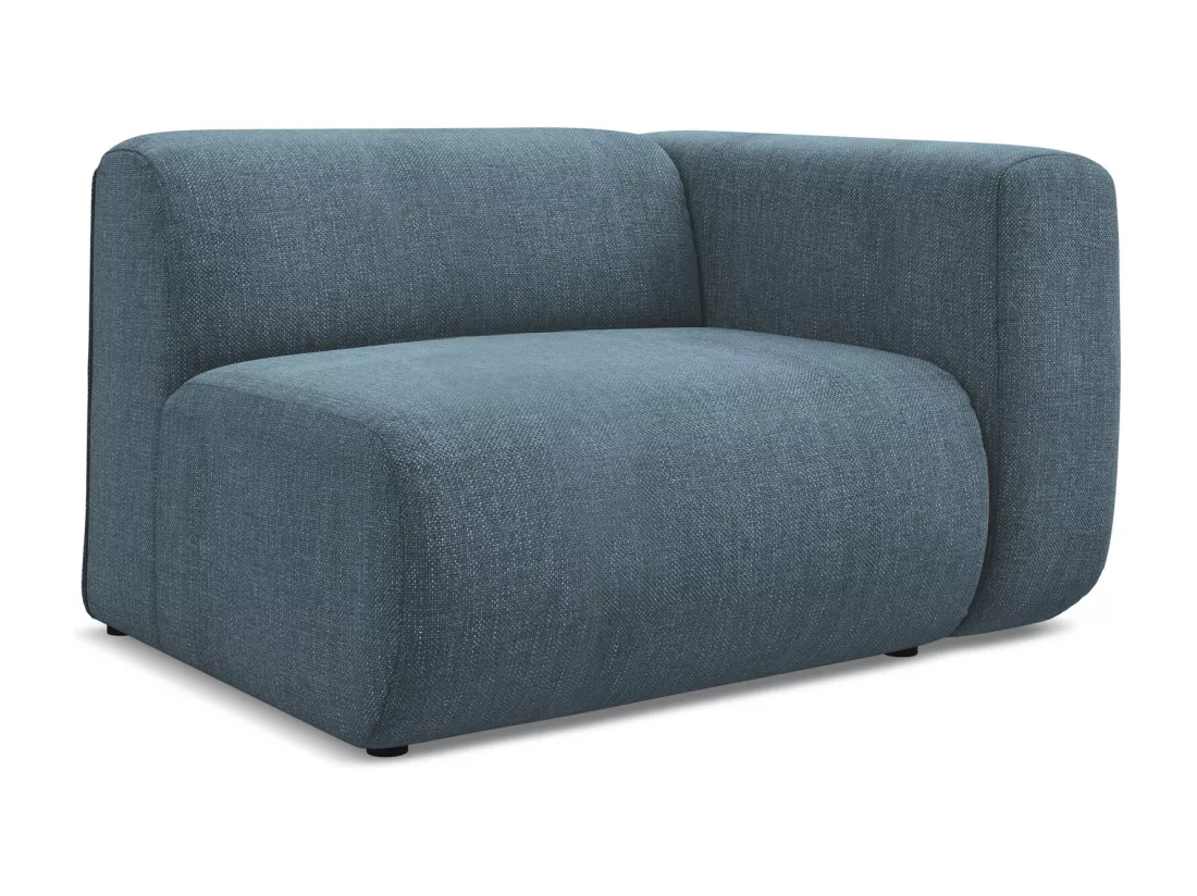 Module avec accoudoirs droit en tissu chenille - jeans - EKAHI