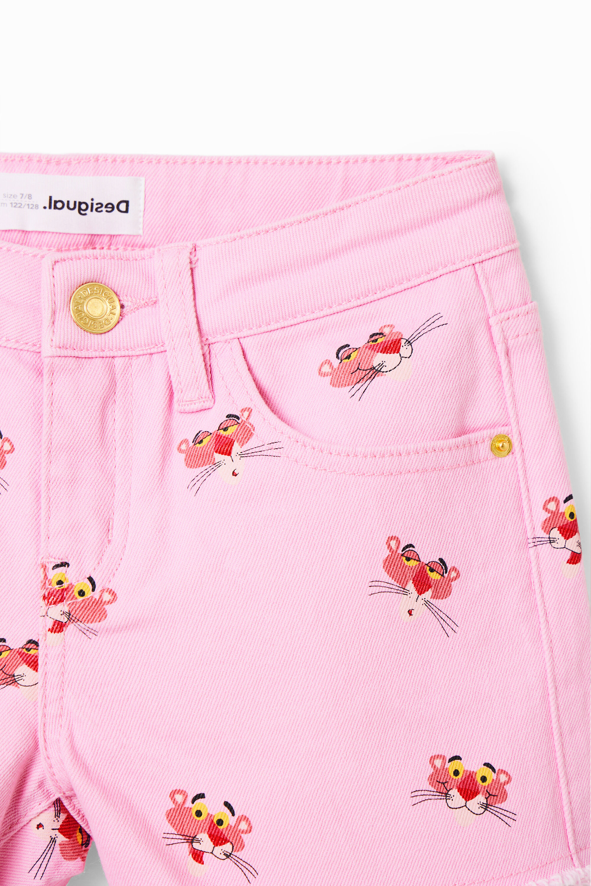 Short en jean Panthère rose