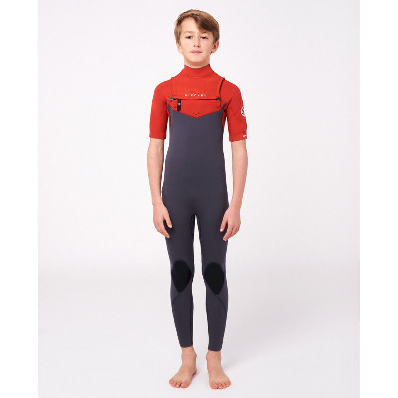 Dawn Patrol Chest Zip Short Sleeve 2/2 mm Wetsuit - Combinaison de surf enfant