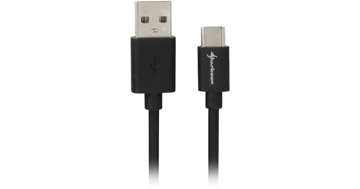 SharkoonUSB-A 2.0 - USB-C kabel  (Zwart, 2 meter)