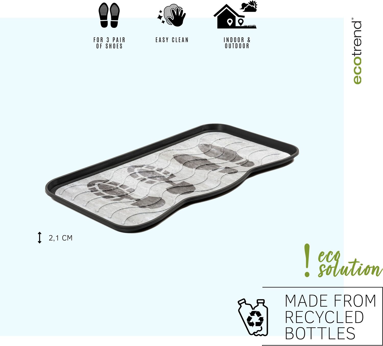 Multy Home buitenmat Footprints grijs 75 x 38 cm