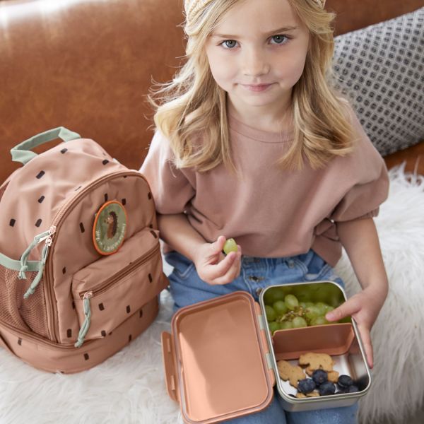 Laessig Happy Prints Lunchbox Caramel Roestvrijstaal