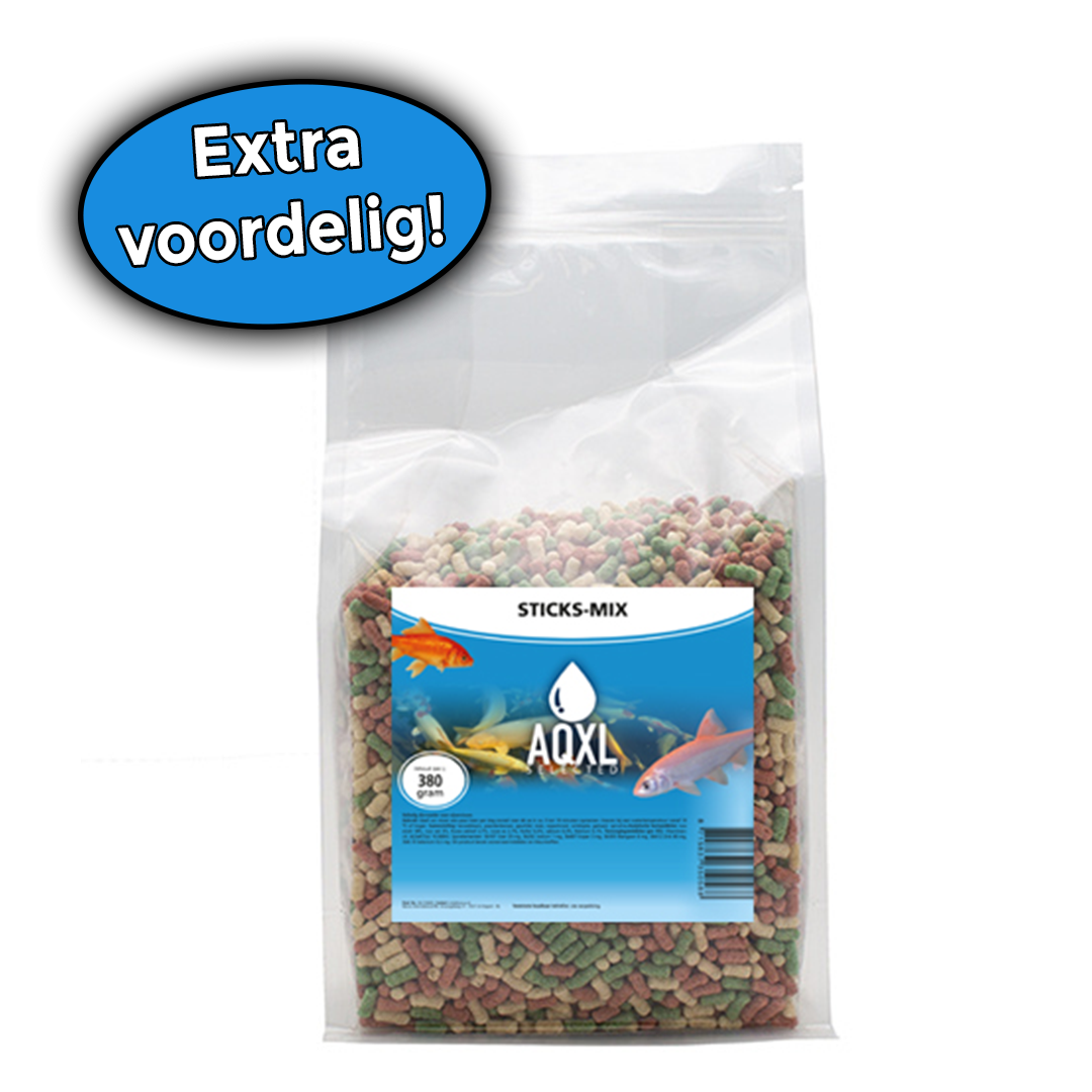 AQXL Selected Vijvervisvoer Sticks Mix L 380g