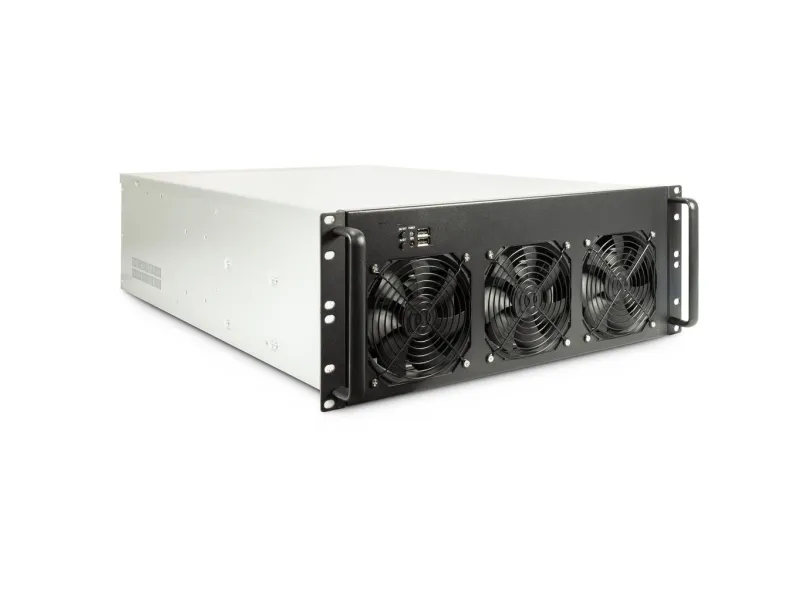 Inter-Tech 4F28 Mining - Rack-monterbar - 4U - udvidet ATX - ingen strømforsyning (ATX) - USB