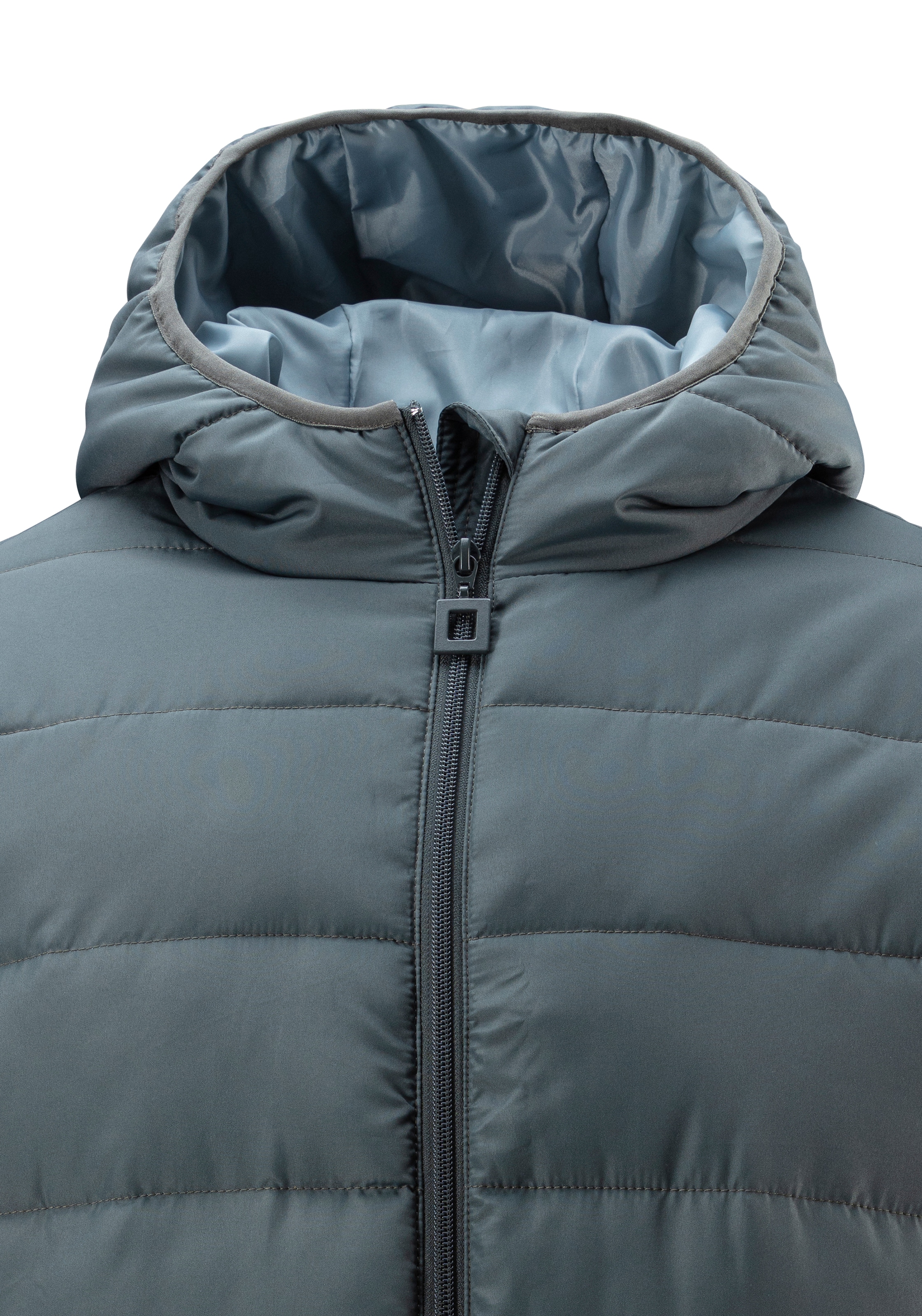 John Devin Steppjacke mit Kapuze Outdoorjacke mit Strickbündchen