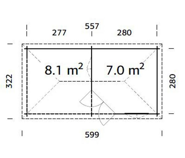Palmako Pavillon Melanie, ca. B599/H307/T322