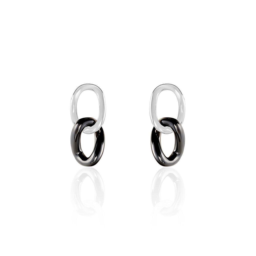 Boucles D'oreilles Pendantes Korey Argent Blanc Céramique