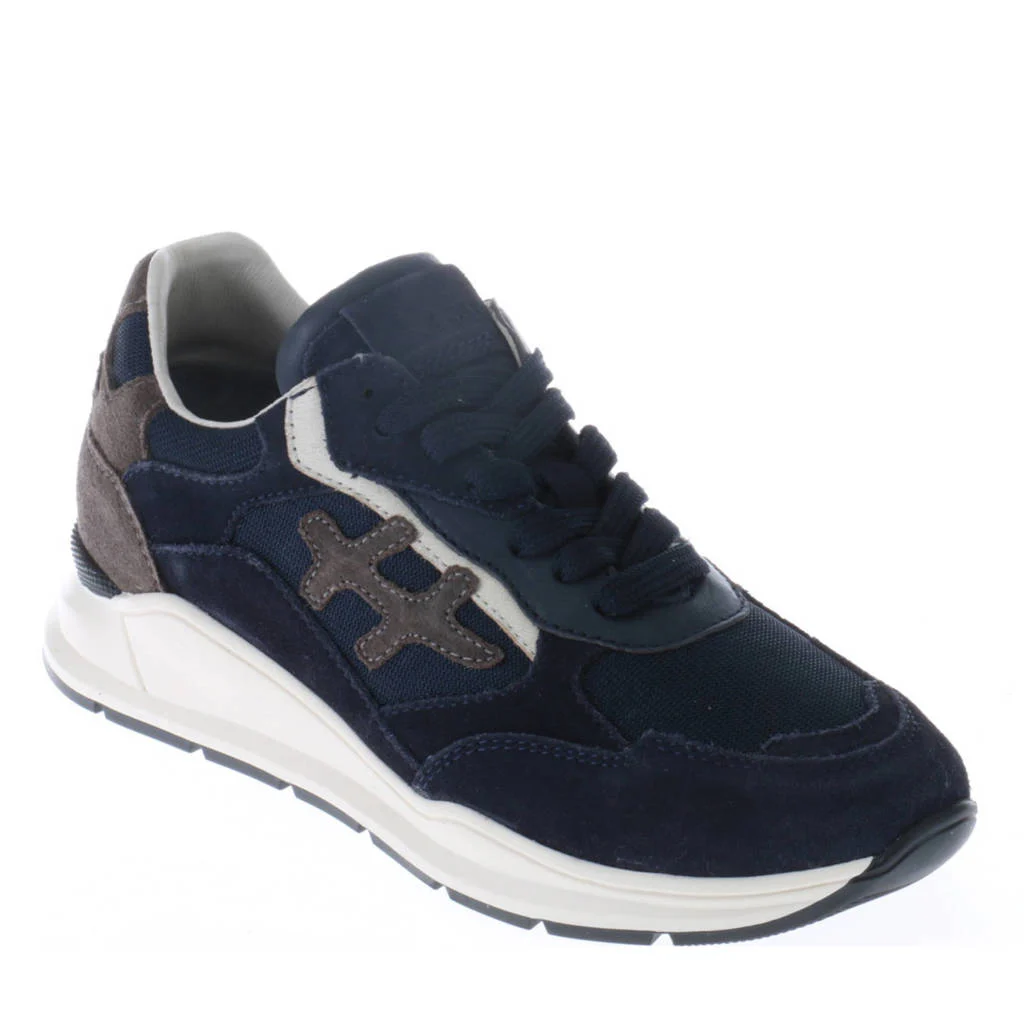 Hip suède sneakers donkerblauw multi