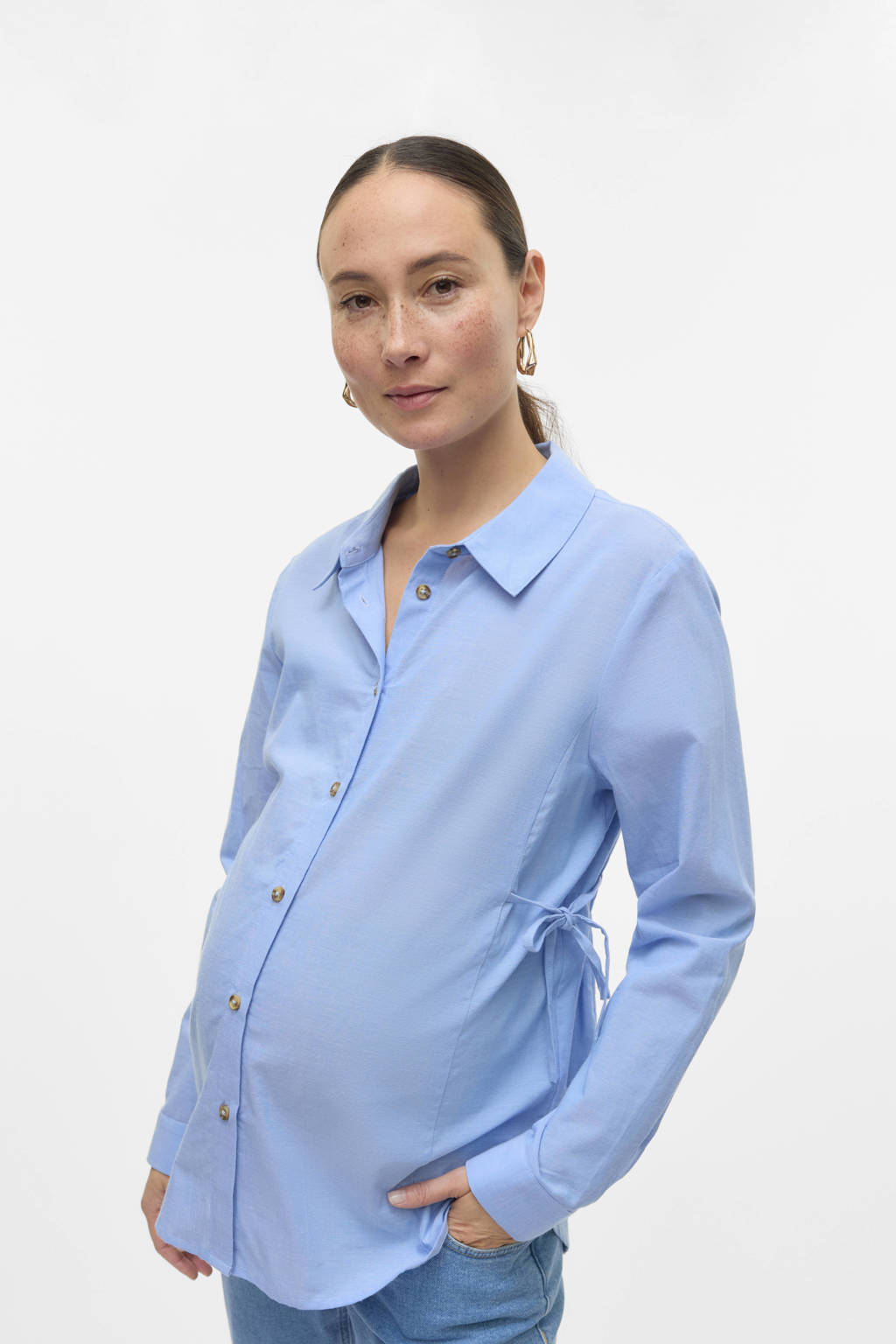 MAMALICIOUS zwangerschaps blouse blauw